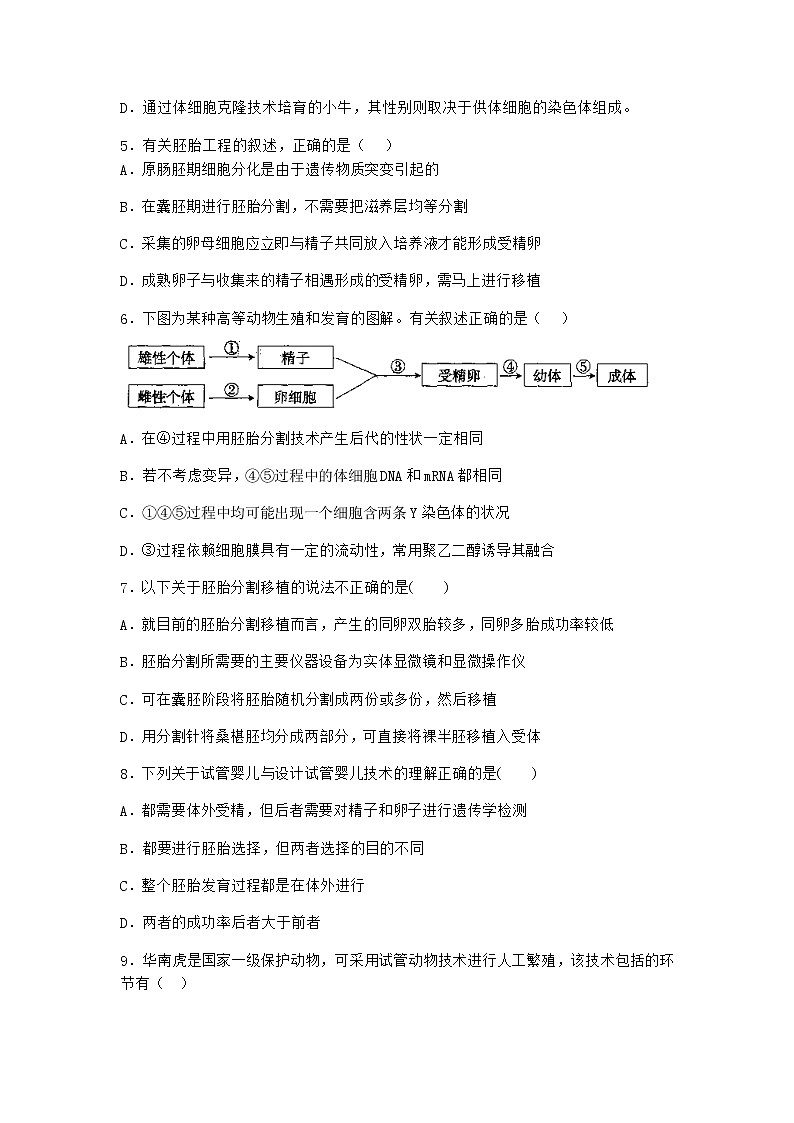 沪教版高中生物选择性必修3二细胞融合技术是单克隆抗体制备的重要技术优选作业含答案402