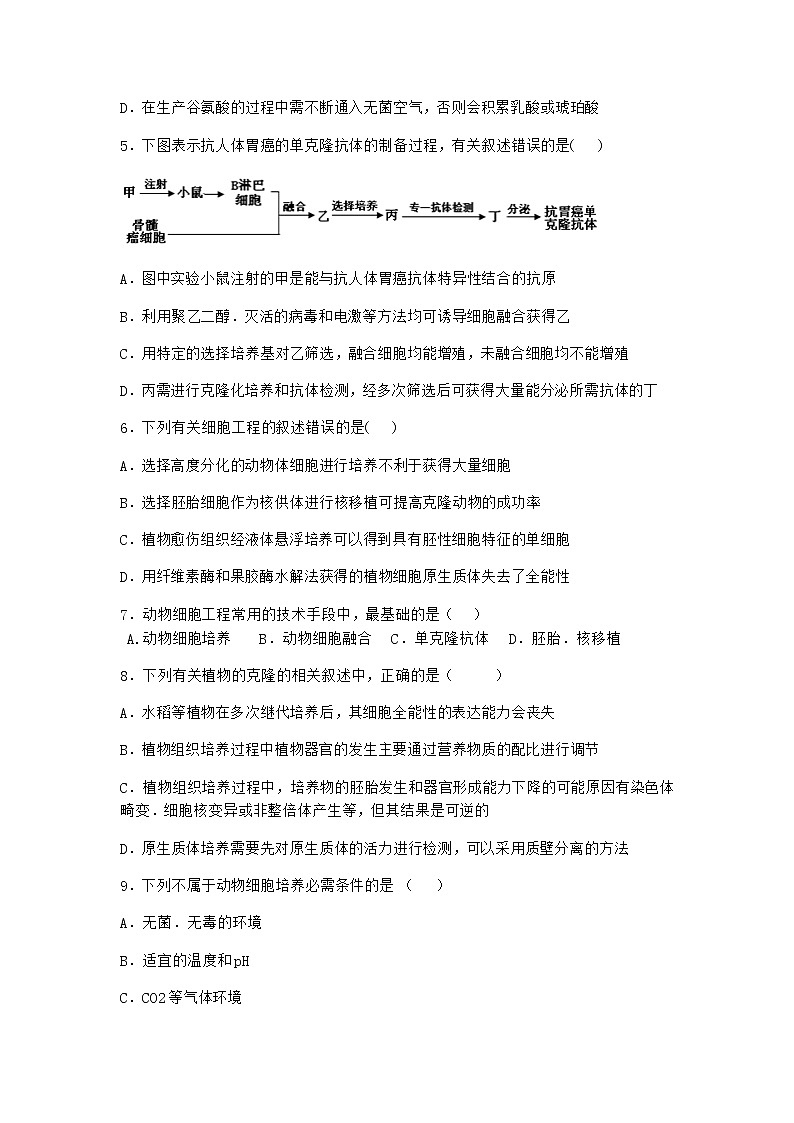 沪教版高中生物选择性必修3植物细胞工程的应用提高了生产效率课时作业含答案202