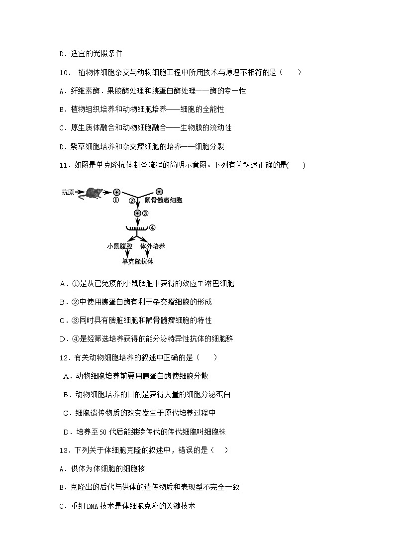 沪教版高中生物选择性必修3植物细胞工程的应用提高了生产效率课时作业含答案203