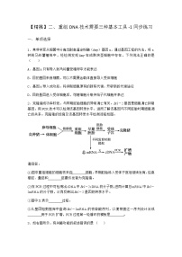 高中生物沪科版 (2019)选修3二、重组DNA技术需要三种基本工具当堂检测题