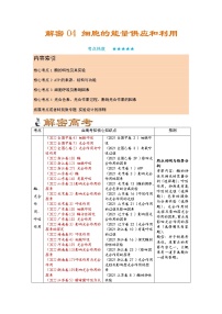 04 细胞的能量供应和利用（讲义)——【高考二轮复习】2023年高考生物全面复习汇编（教师版+学生版）