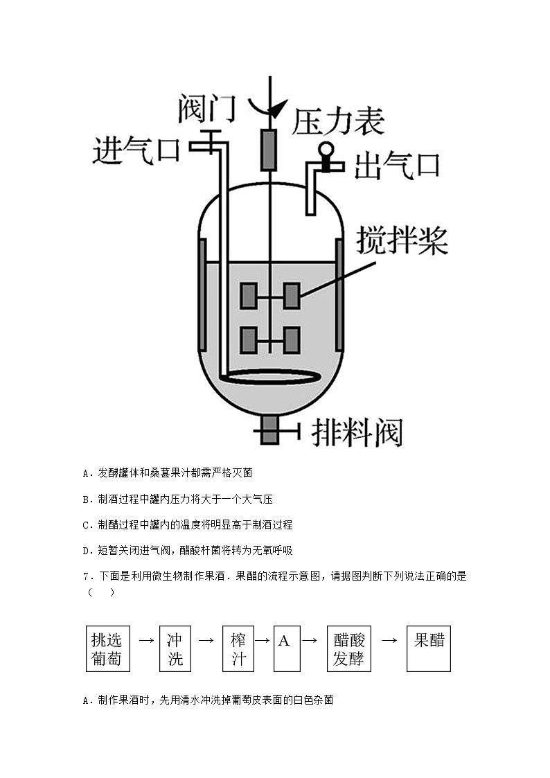 沪教版高中生物选择性必修3防止杂菌污染的技术作业含答案503