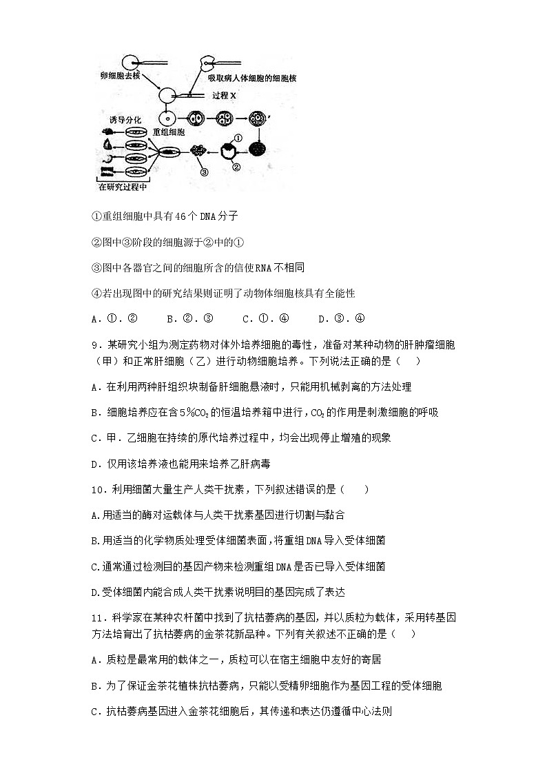 沪教版高中生物选择性必修3动物细胞培养需要适宜的外部条件作业含答案1第3页