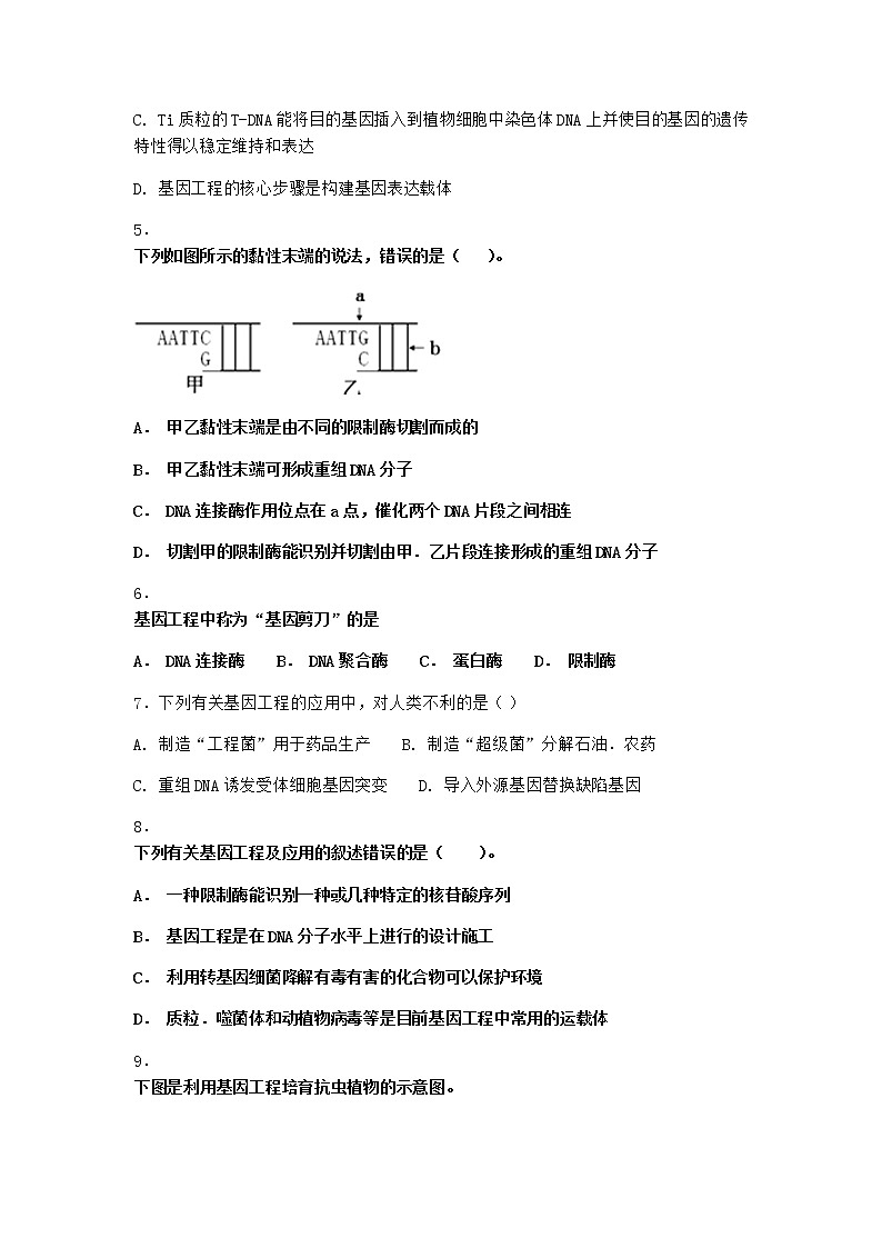 沪教版高中生物选择性必修3基因工程的基本操作程序作业含答案302