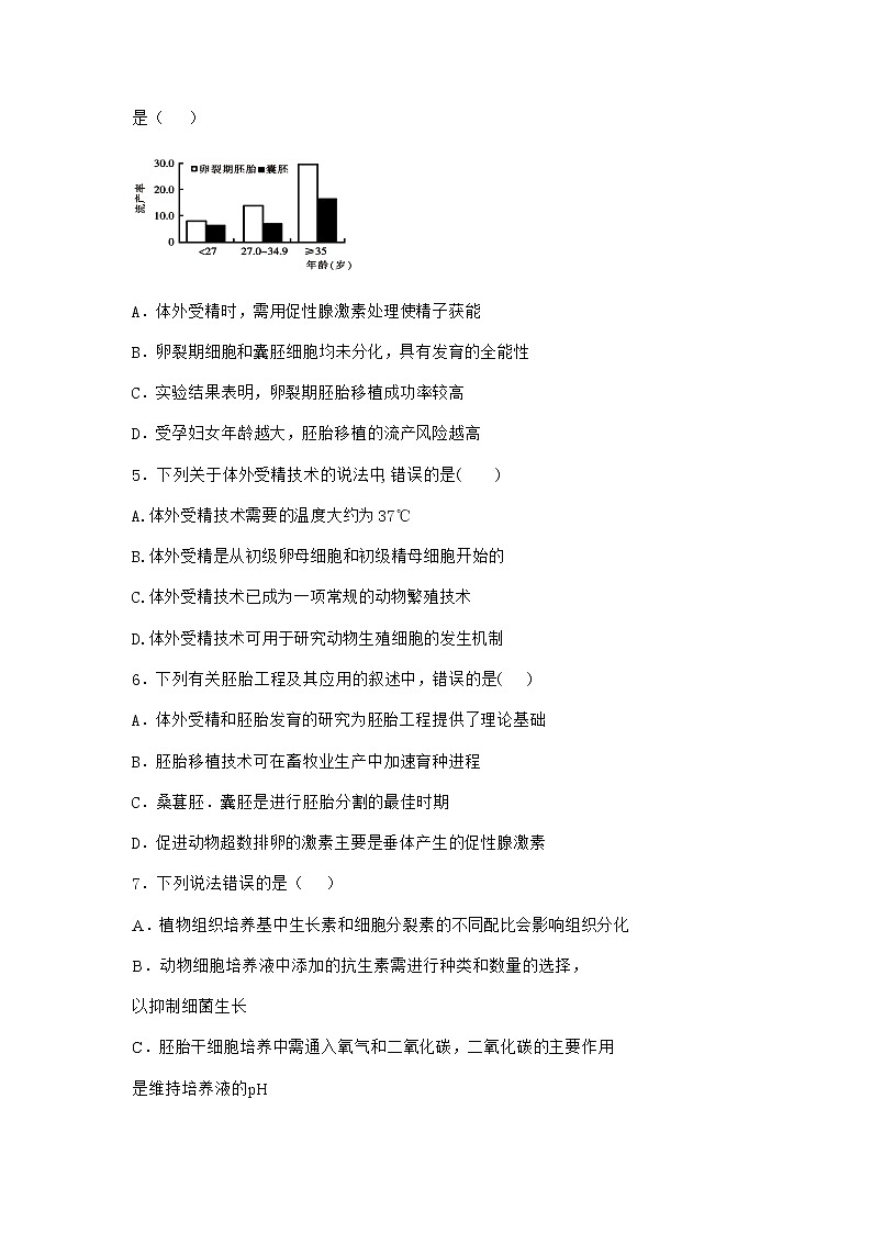 沪教版高中生物选择性必修3一核移植技术可实现动物体细胞核的全能性优质作业含答案302