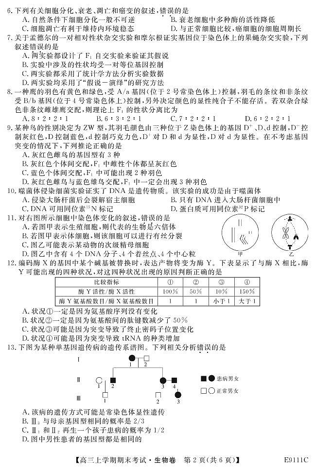 黑龙江省齐齐哈尔市普通高中联谊校2019届高三上学期期末考试生物试题第2页