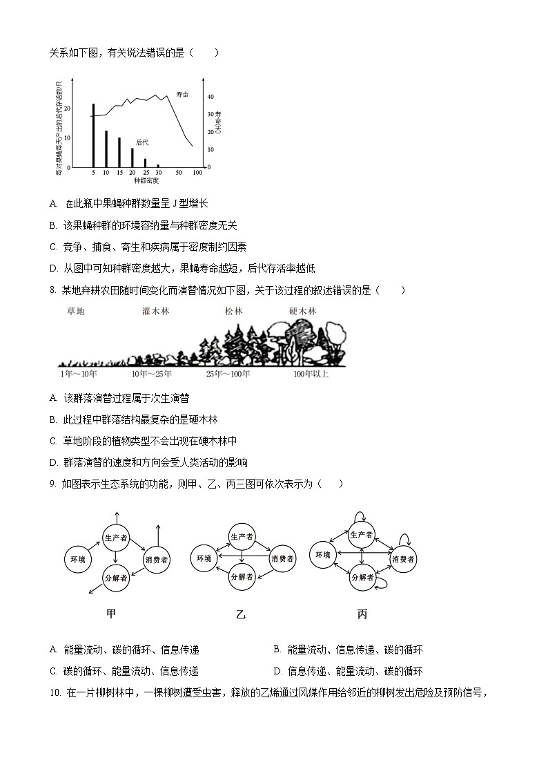 湖南省益阳市2022-2023学年高二上学期期末生物试题无答案第3页