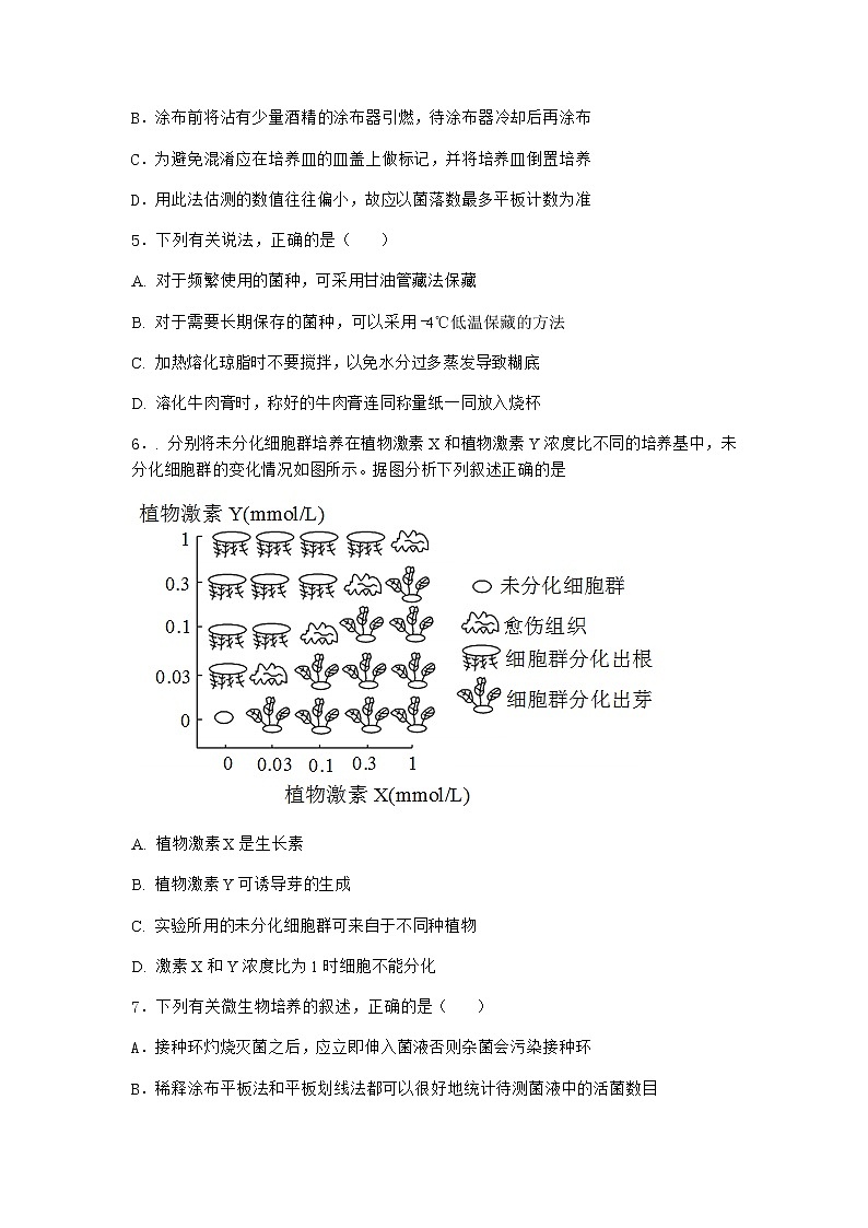 北师大版高中生物选择性必修3第三节传统发酵技术随堂作业含答案第2页