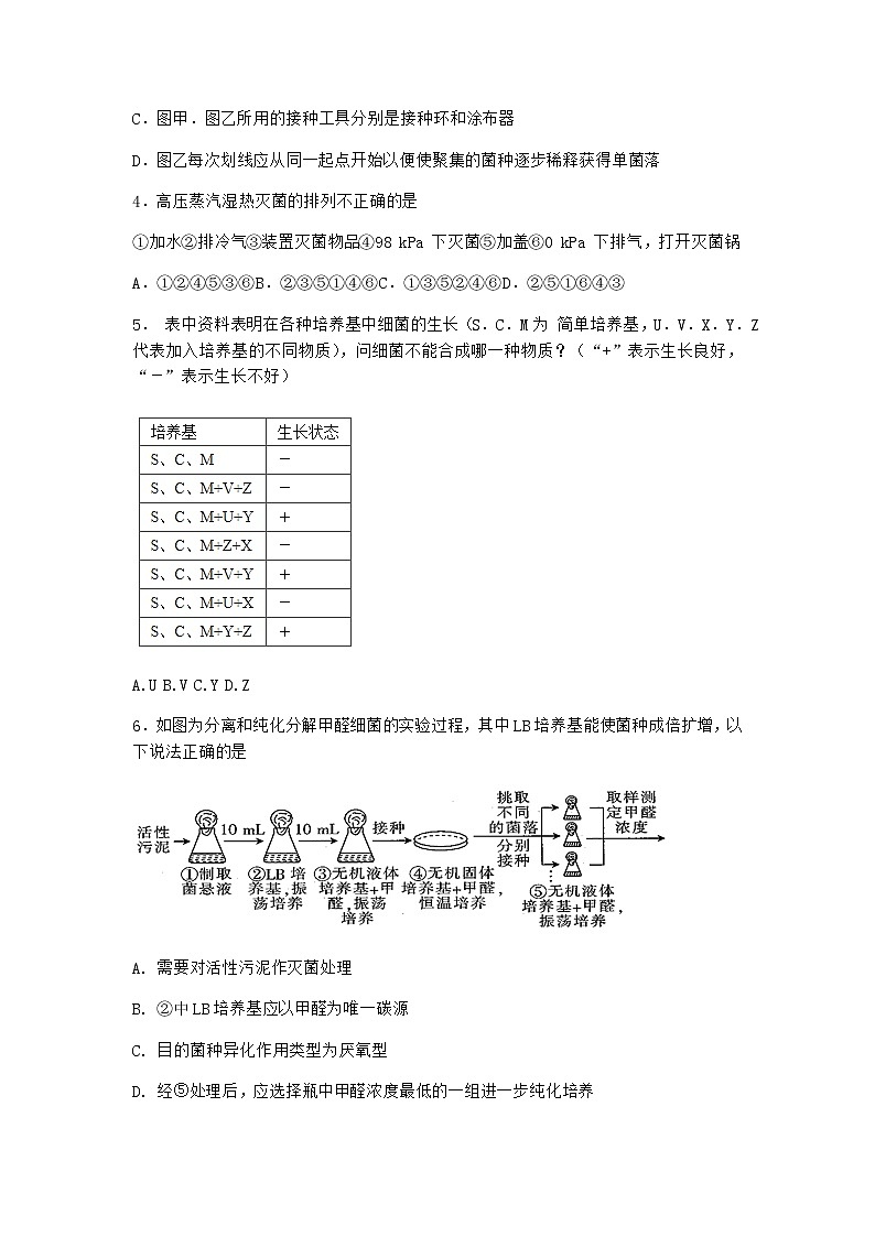 北师大版高中生物选择性必修3第四节发酵工程的过程与原理同步作业含答案202