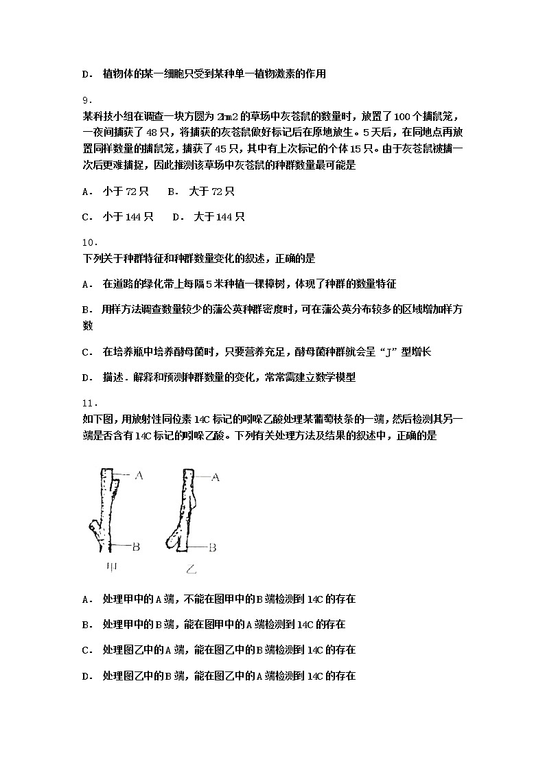 北师大版高中生物选择性必修2第一节种群的特征课时作业含答案2第3页