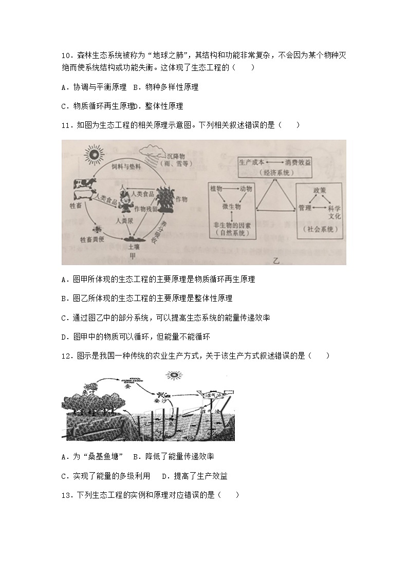 北师大版高中生物选择性必修2第三节生态环境的保护课时作业含答案3第3页