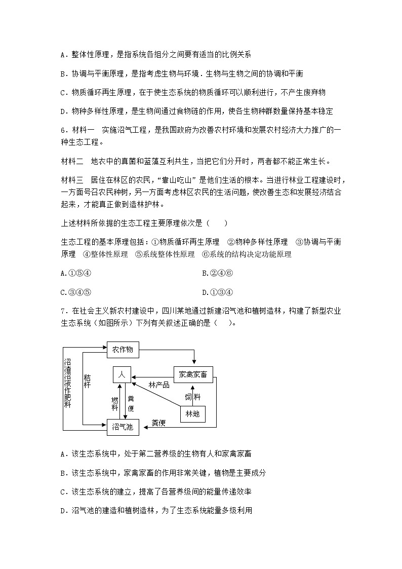 北师大版高中生物选择性必修2第四节生态工程在环境保护中的应用同步作业含答案4第2页