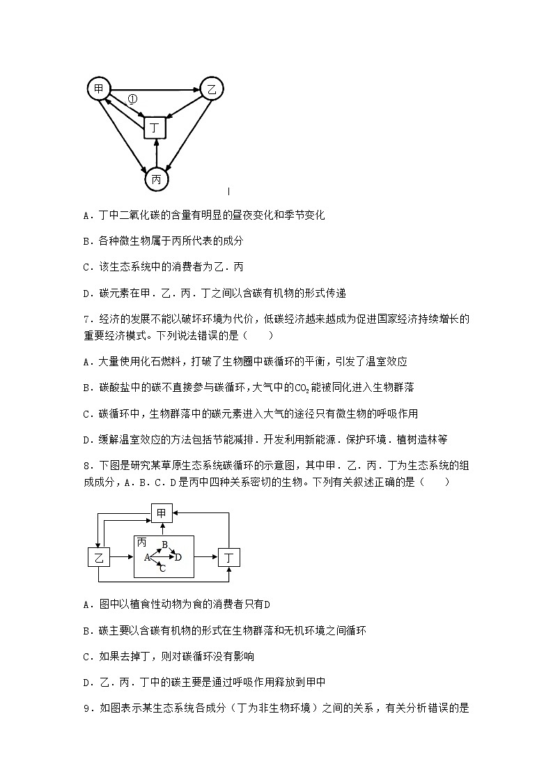北师大版高中生物选择性必修2第三节生态系统的物质循环作业含答案403