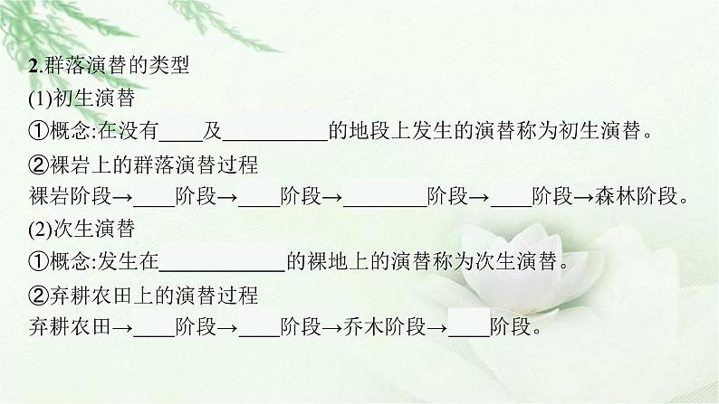 北师大版高中生物选择性必修二群落的演替课件第7页