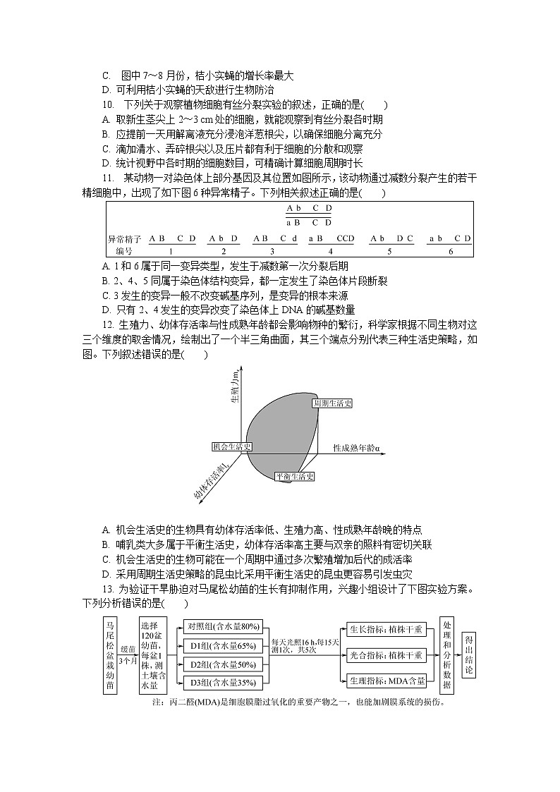 江苏省扬州市2022-2023学年高三生物下学期2月开学摸底考试试卷（Word版附答案）第3页