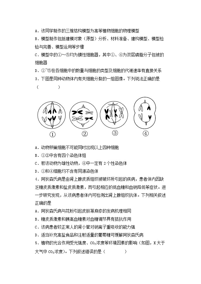 2023重庆市万州二中高三下学期2月月考试题生物含答案02