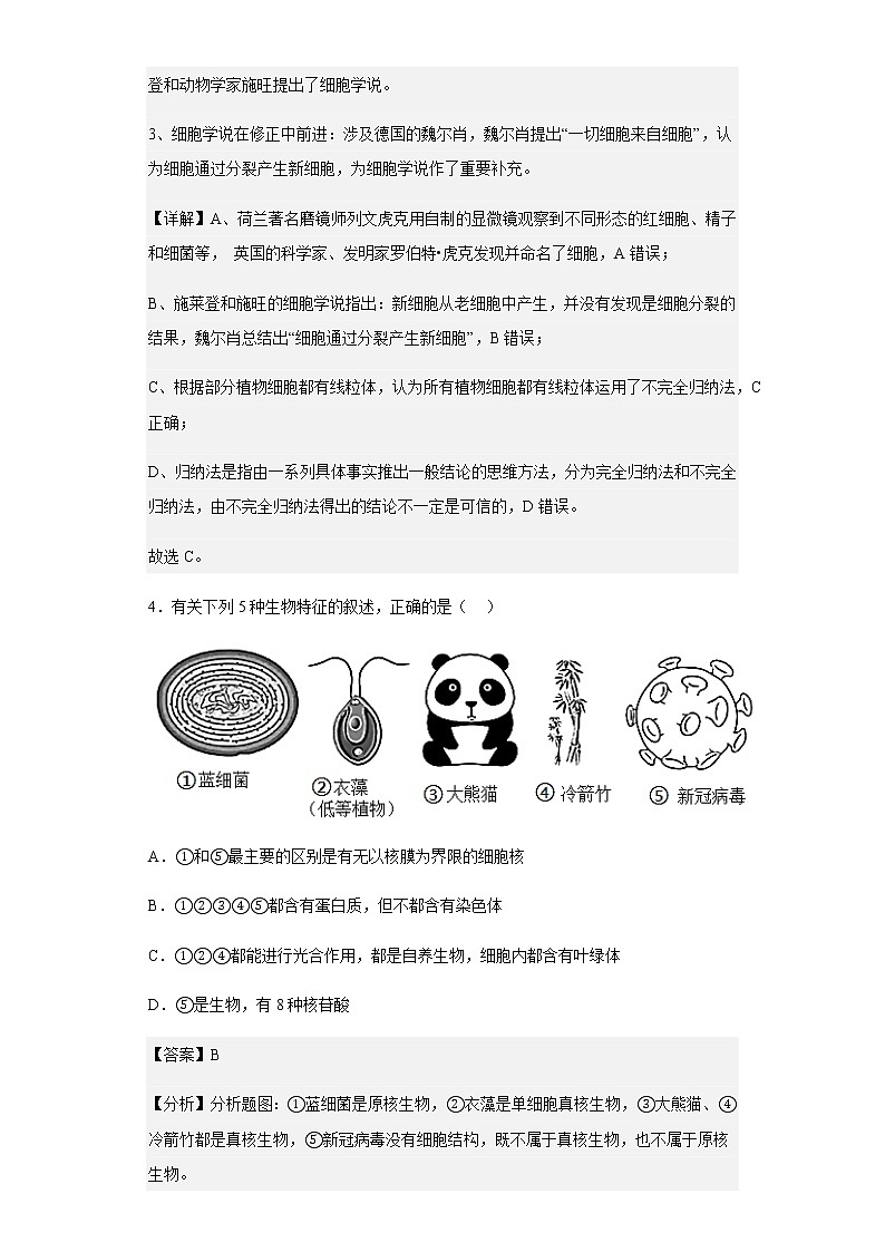 2022-2023学年广东省广州市真光中学、深圳第二中学教育联盟高一上学期期中联考生物试题含解析03