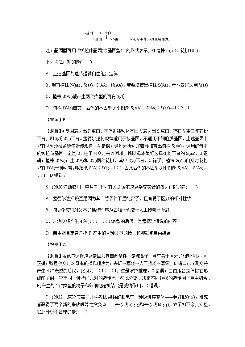 2023届高考生物二轮复习孟德尔定律与特殊遗传现象作业含答案第3页