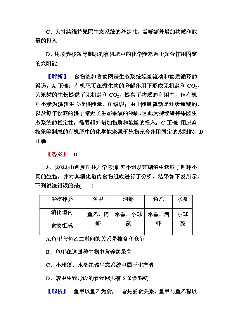 2023届高考生物二轮复习生态系统与环境保护作业含答案第2页
