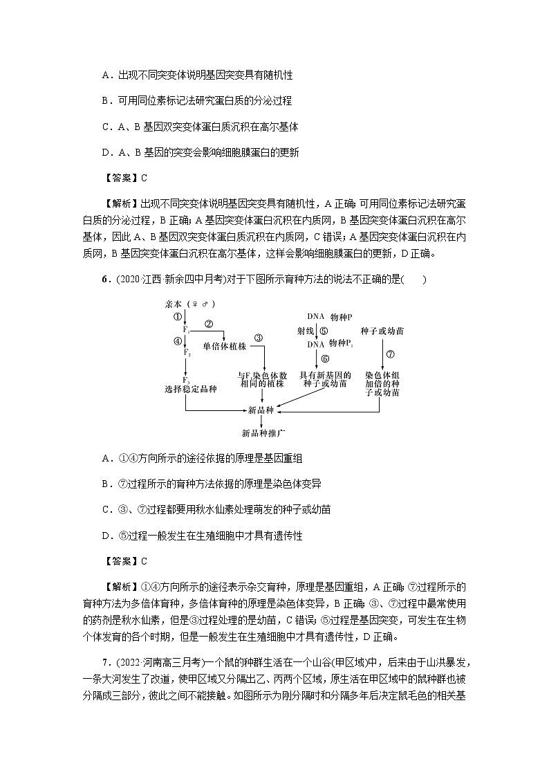 2023届高考生物二轮复习生物的变异与进化作业含答案第3页