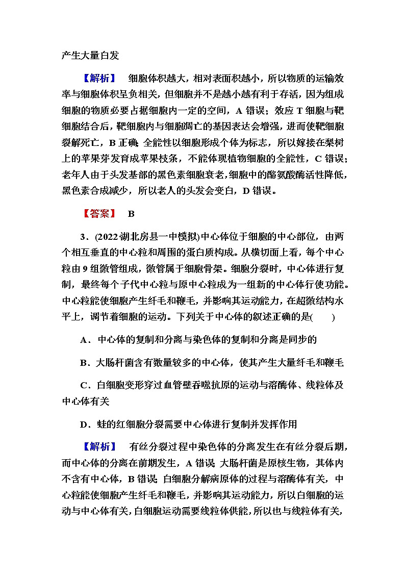2023届高考生物二轮复习细胞的生命历程作业含答案02
