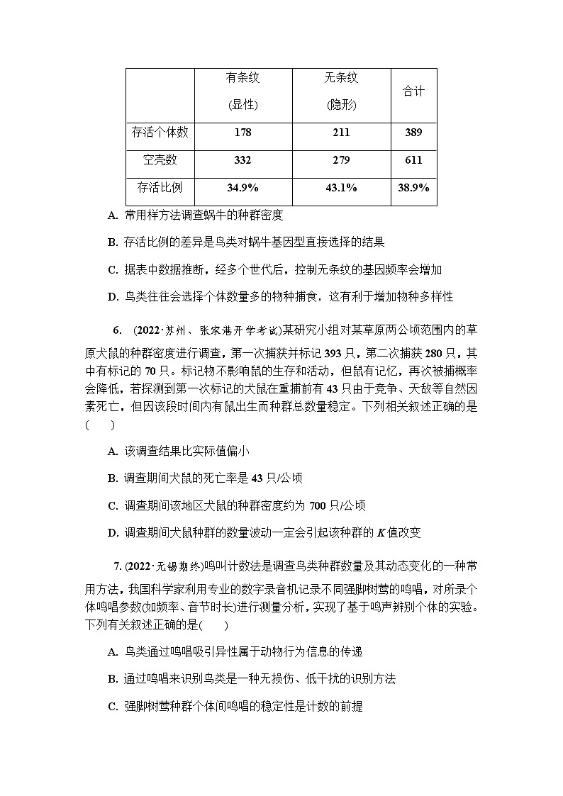 2023届高考生物二轮复习专题种群与群落作业含答案第3页