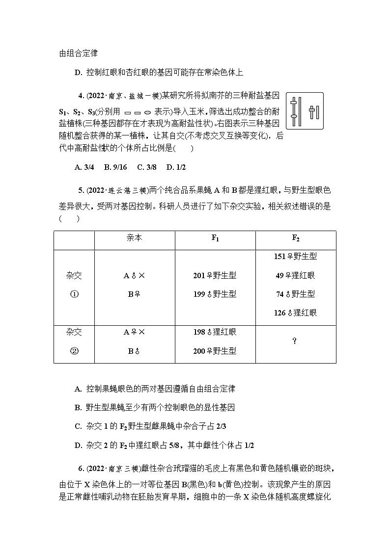 2023届高考生物二轮复习专题遗传的两大定律及伴性遗传(一)作业含答案第2页