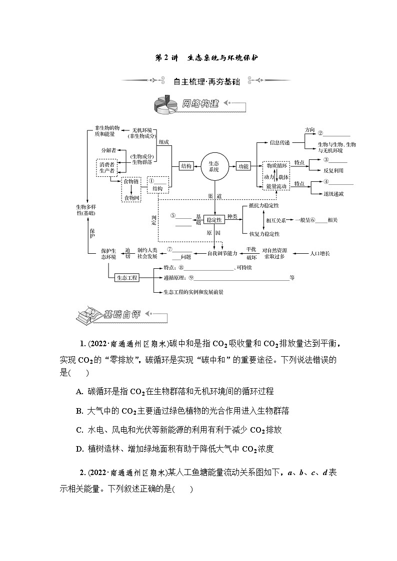 2023届高考生物二轮复习生态系统与环境保护学案第1页
