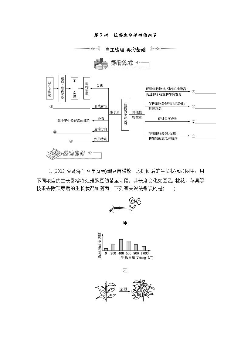 2023届高考生物二轮复习植物生命活动的调节学案第1页