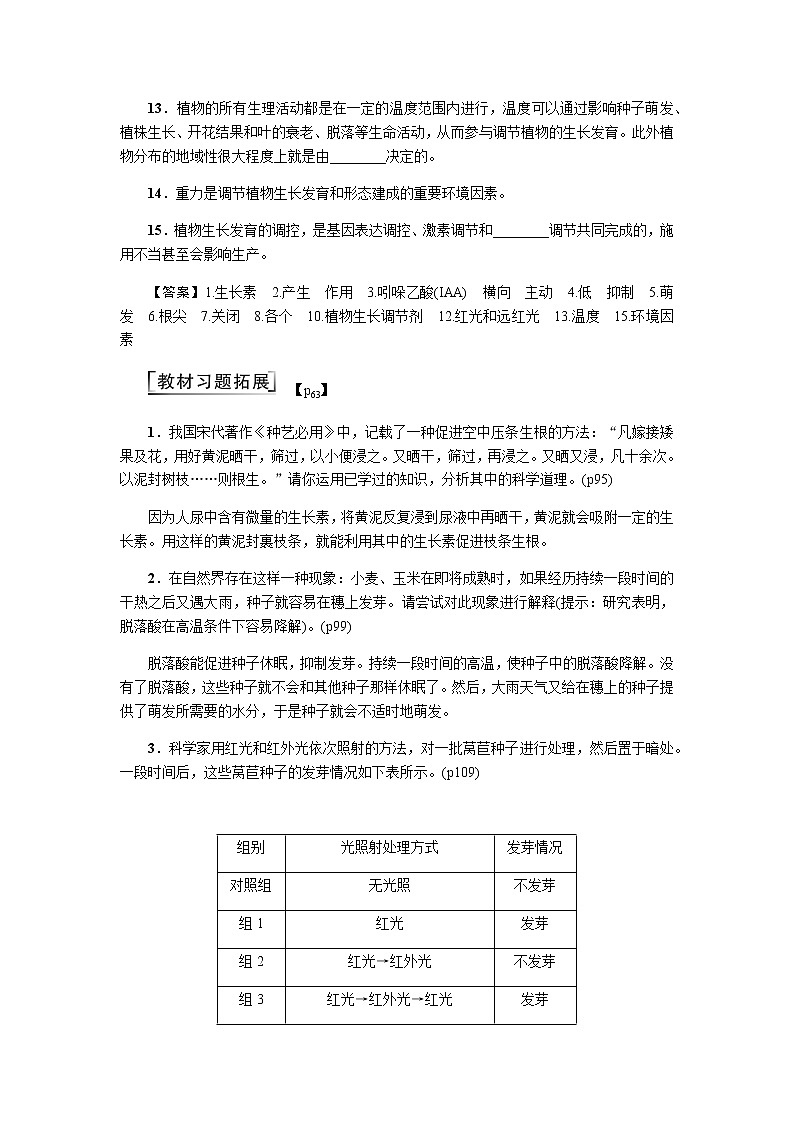 2023届高考生物二轮复习植物的激素调节学案含答案第2页