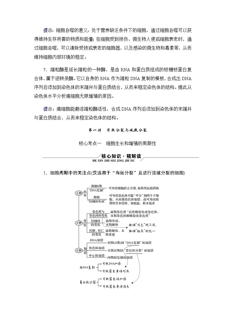 2023届高考生物二轮复习细胞的生命历程学案含答案03