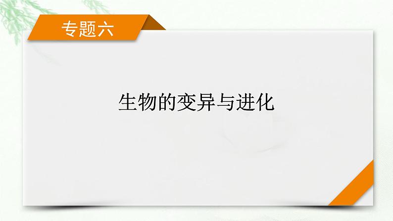 2023届高考生物二轮复习生物的变异课件01