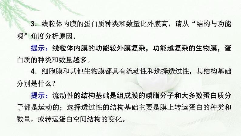 2023届高考生物二轮复习细胞的物质基础和结构基础课件第8页