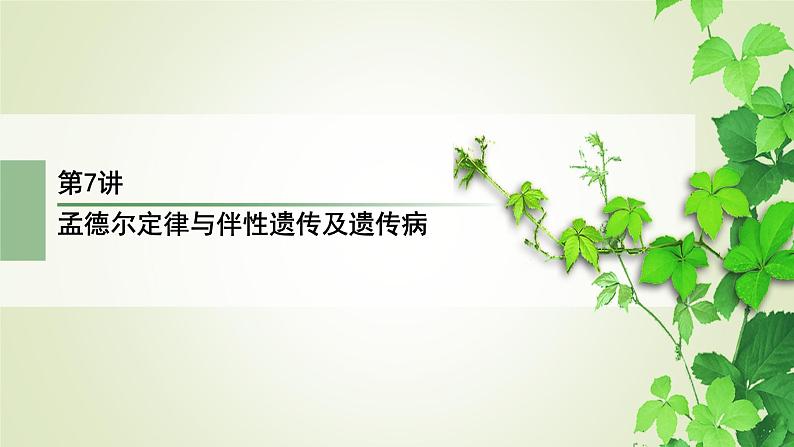 2023届高考生物二轮复习孟德尔定律与伴性遗传及遗传病课件第2页