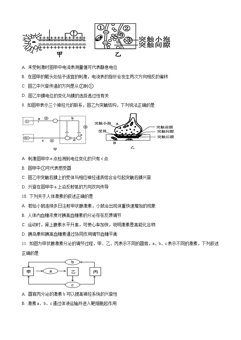 四川省凉山州西昌市2021-2022学年高二上学期期末考试生物试题无答案第3页
