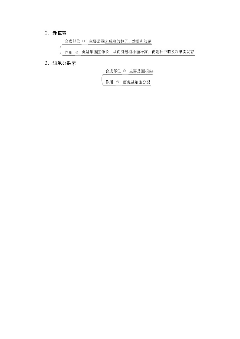 人教版高中生物选择性必修三回归教材植物的激素调节学案02