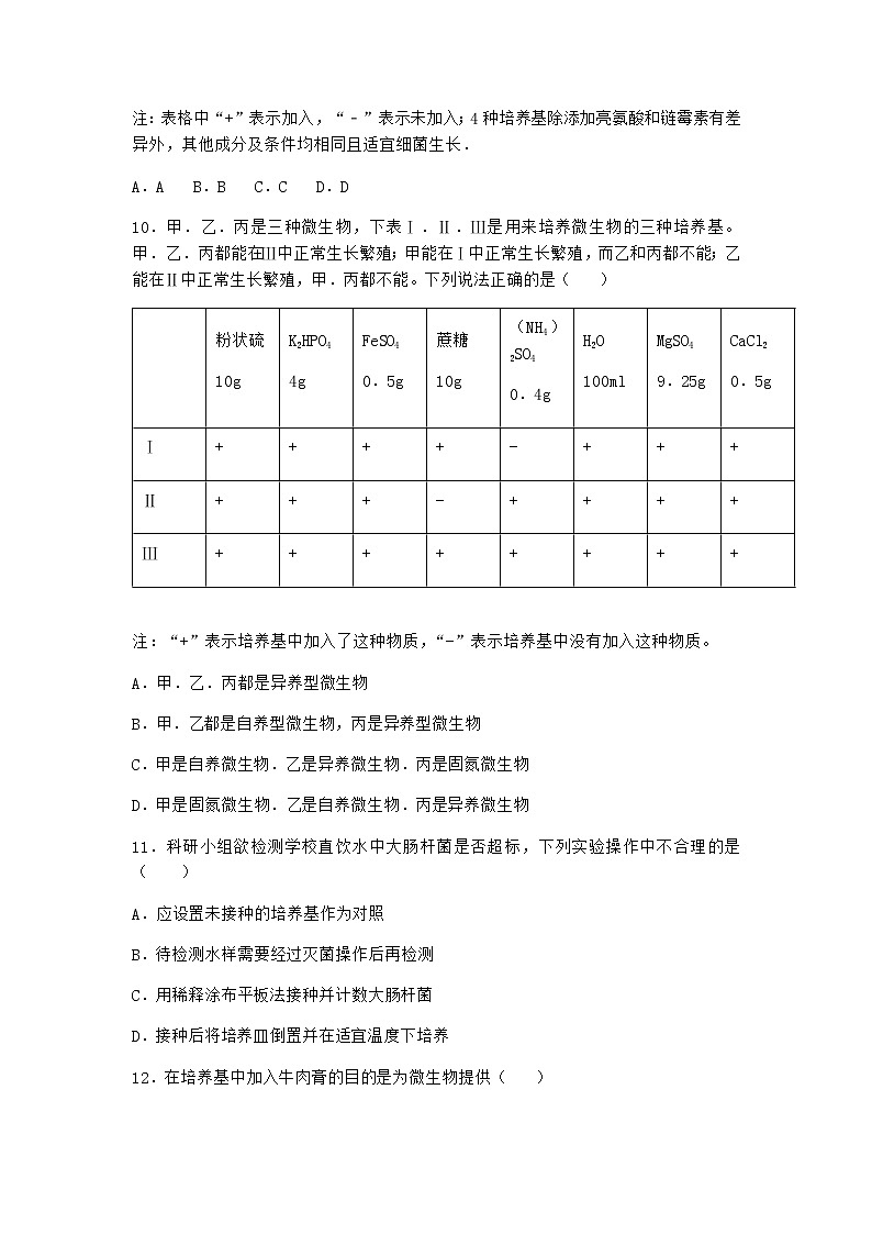 北师大版高中生物选择性必修3第三节传统发酵技术作业含答案7第3页