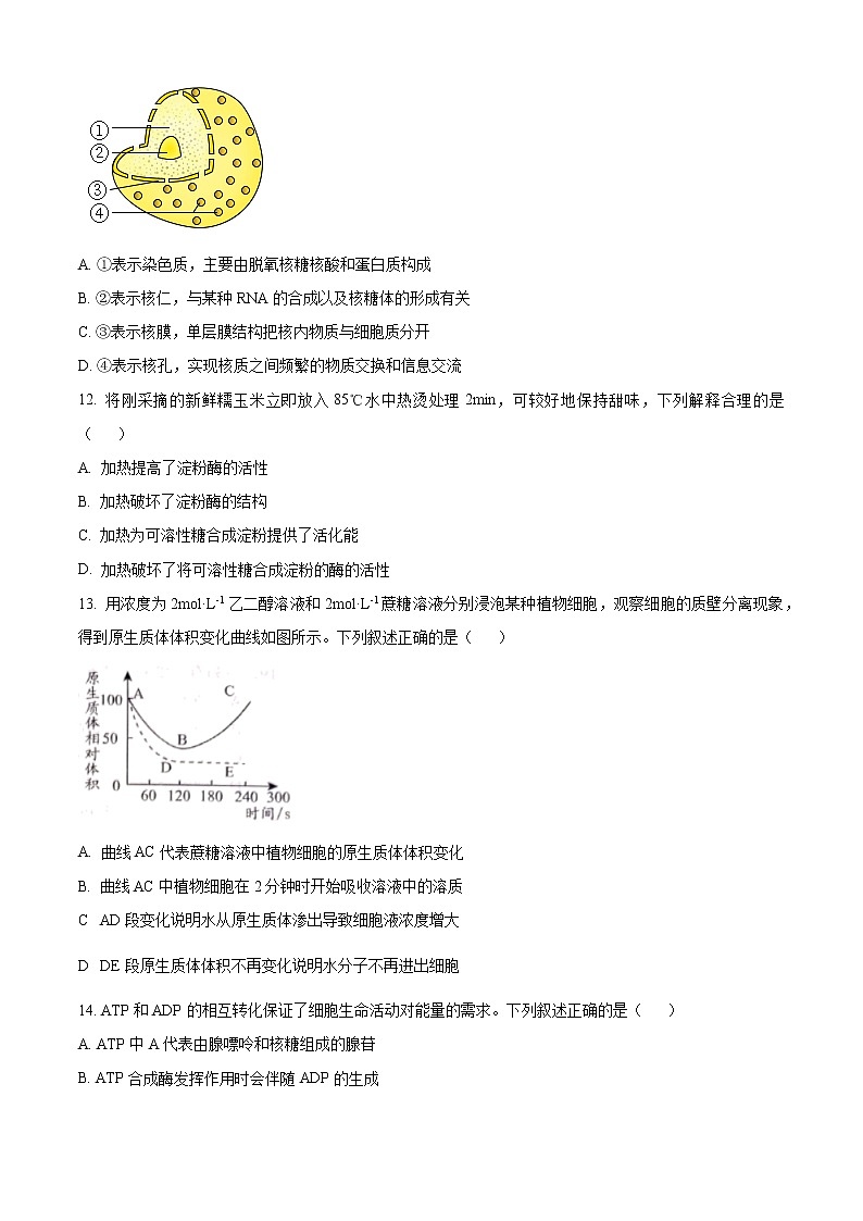 2023贵阳普通中学高一上学期期末监测生物试题含答案03