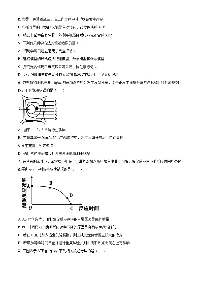 2023郴州教研联盟高一上学期期末联考试题生物含答案第2页