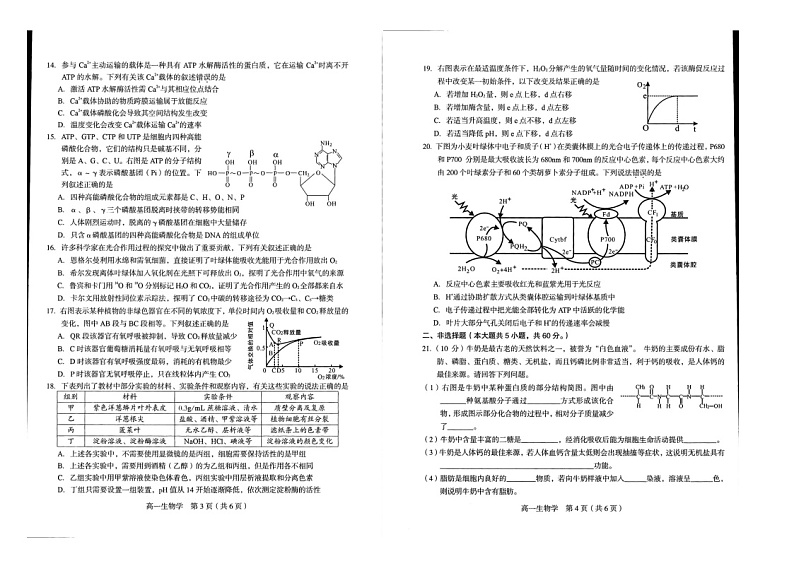 2023龙岩高一上学期期末考试生物图片版含答案02