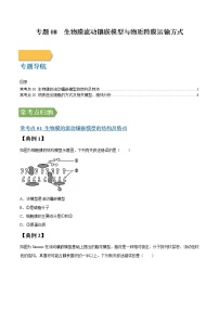 专题08 生物膜流动镶嵌模型与物质跨膜运输方式-高三毕业班生物常考点归纳与变式演练