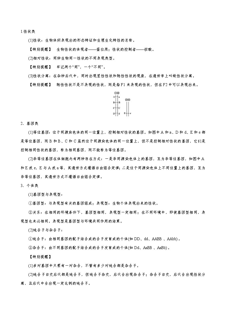 专题15 孟德尔豌豆杂交实验一-高三毕业班生物常考点归纳与变式演练（原卷版）第2页