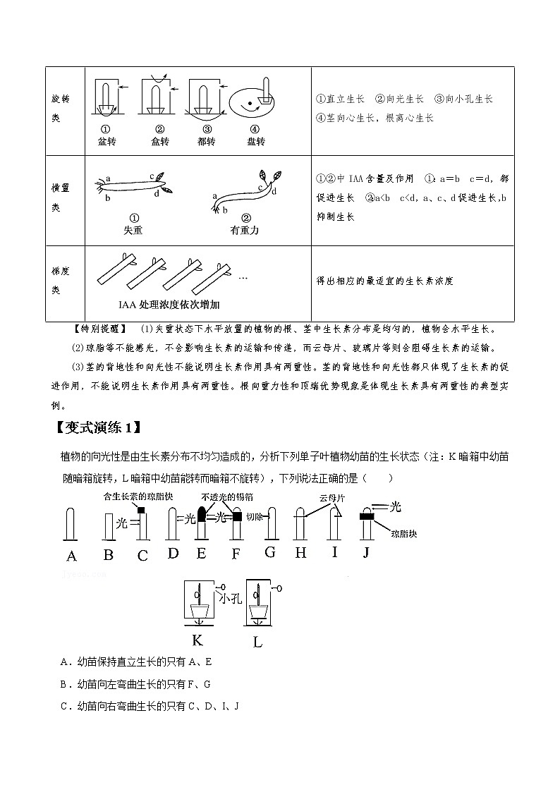 专题29 植物的激素调节-高三毕业班生物常考点归纳与变式演练（原卷版）第3页