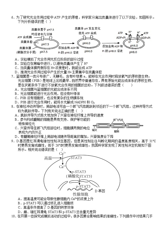 江苏省扬州中学2022-2023学年高三下学期3月月考生物试题第2页