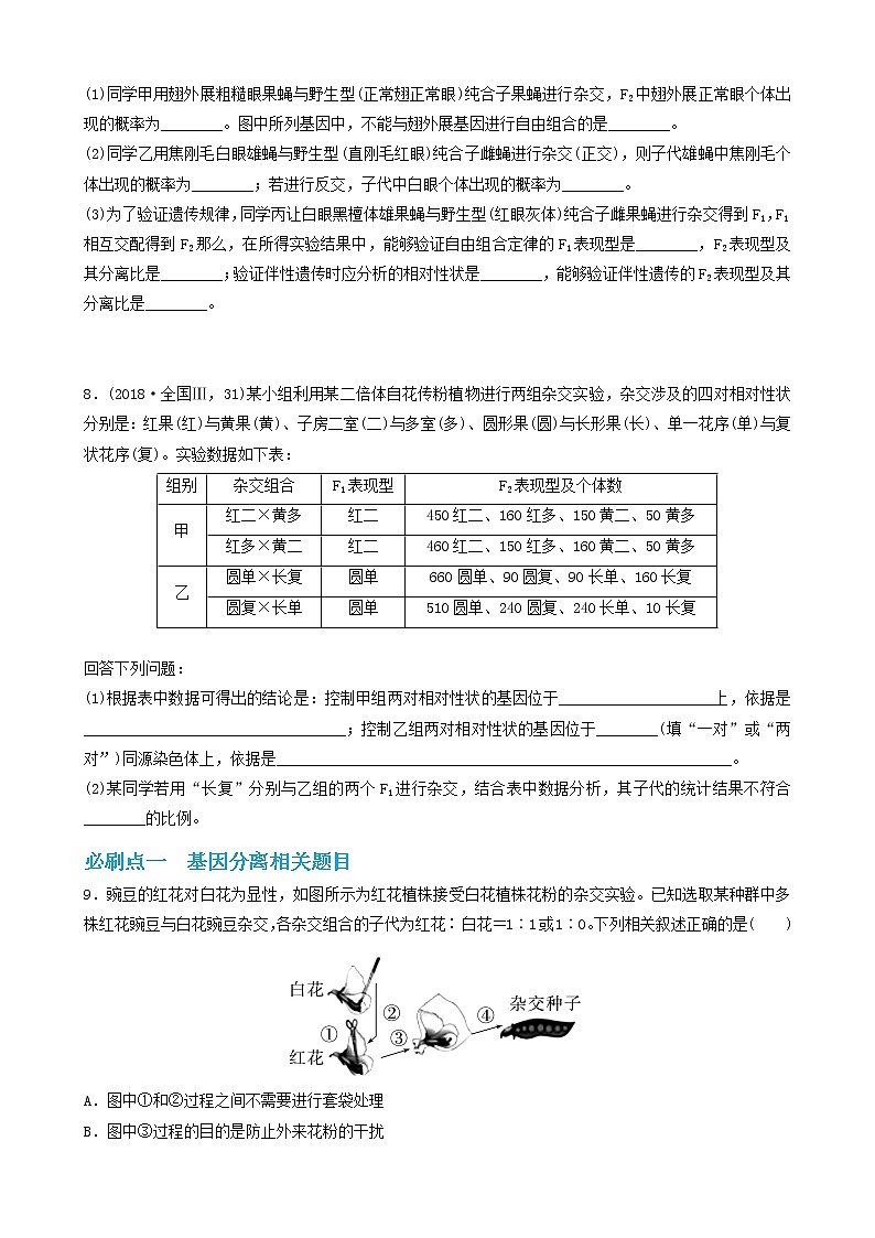 必刷11 遗传的基本规律（共38题）-【百题大过关】2023年高考生物总复习高频考点+常考题型必刷题（原卷版）第3页