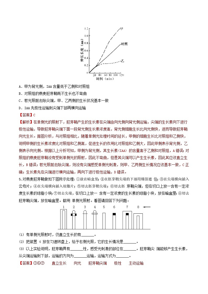 必刷18 植物的激素调节（共22题）-【百题大过关】2023年高考生物总复习高频考点+常考题型必刷题（解析版）第3页
