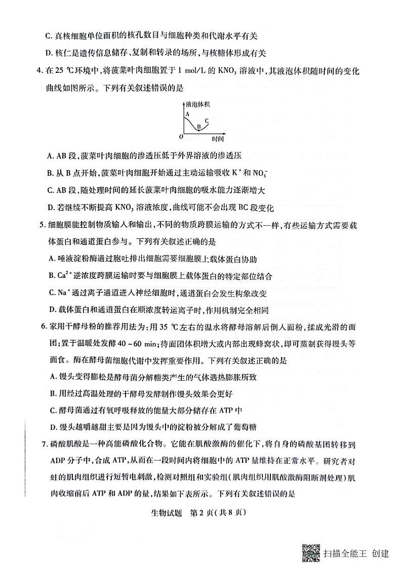 海南省2022-2023学年高三上学期11月联考生物试题第2页