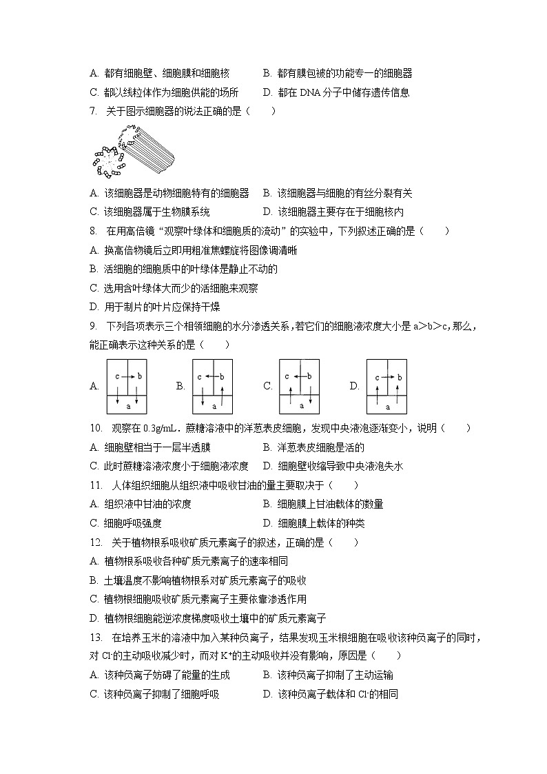 2021-2022学年辽宁省朝阳市凌源市高一（下）开学生物试卷（含答案解析）02