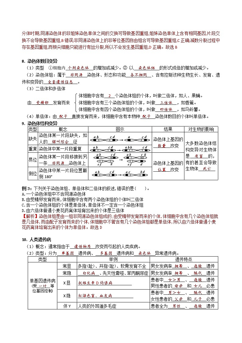 2023年高考生物必备知识大串讲专题11 基因突变及其他变异（教师版）第2页