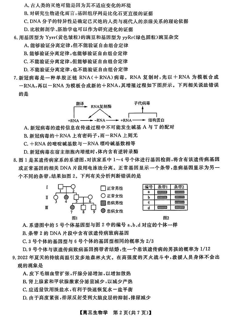 2023湖南省名校联盟高三下学期3月调研考试生物PDF版含解析02